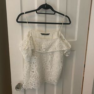 Zara white eyelet top. Medium. GUC.